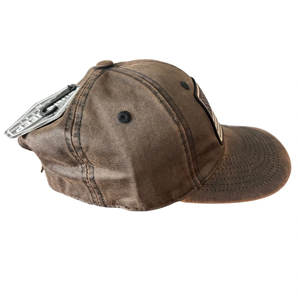 Runs Deep Tactical Mens American Flag Patch Brown Distressed Baseball Cap OSFM